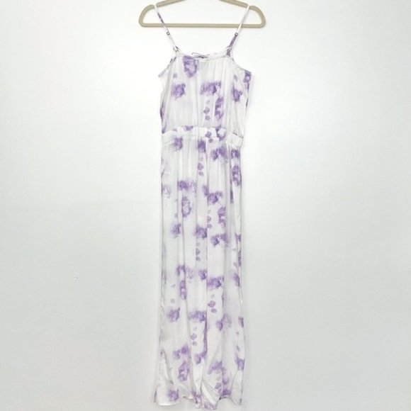 New Shinestar Tie Dye Sleeveless Straight Leg Jumpsuit White Purple Size Small - Picture 12 of 16